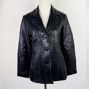 Jones New York Vintage Black Leather Jacket